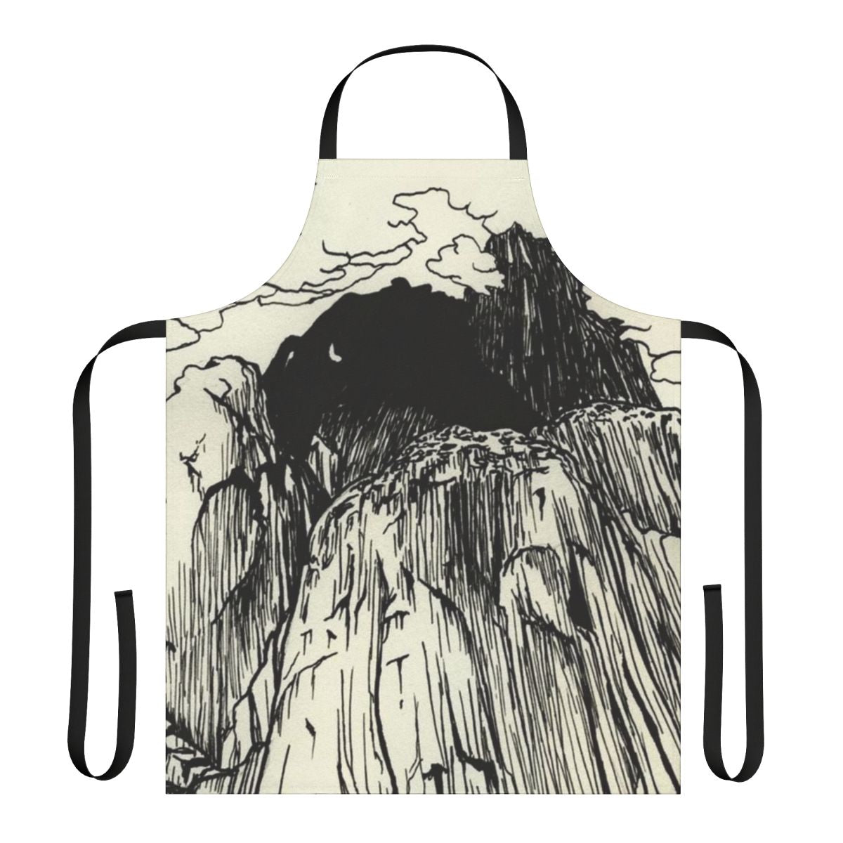 The Microphones Mount Eerie inspired apron with a drawing design