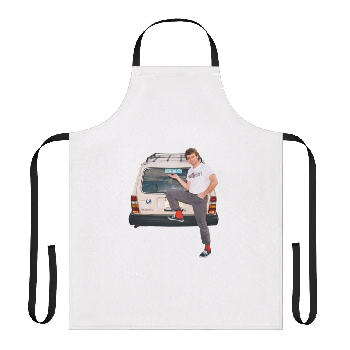 Indie alternative music artist Mac Demarco-inspired kitchen apron