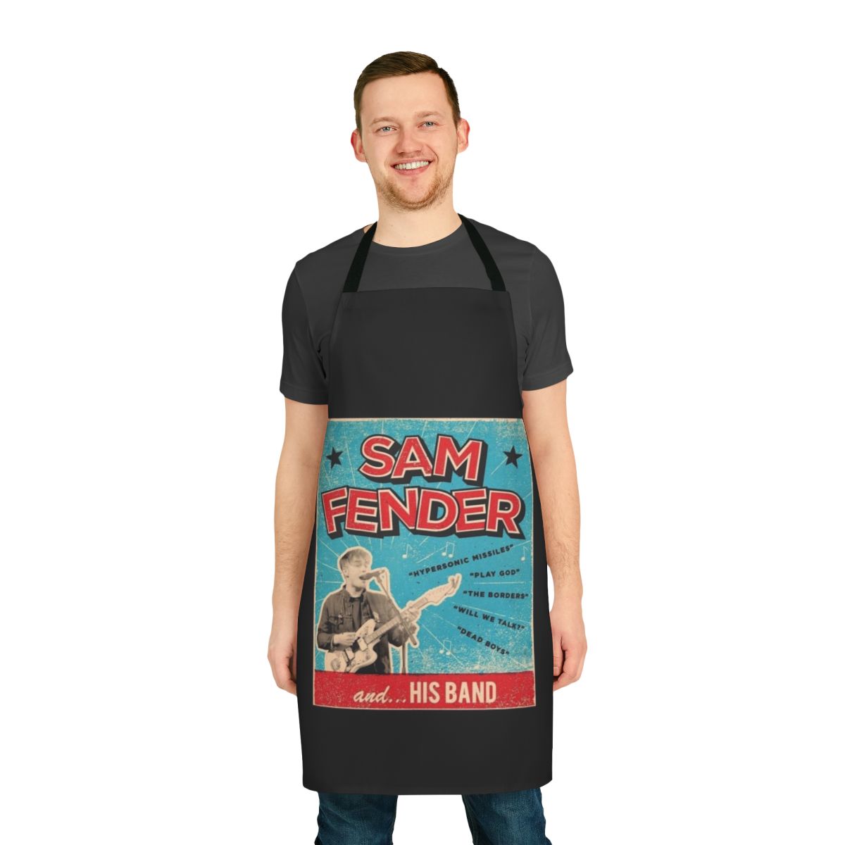 Sam Fender inspired apron for indie music fans
