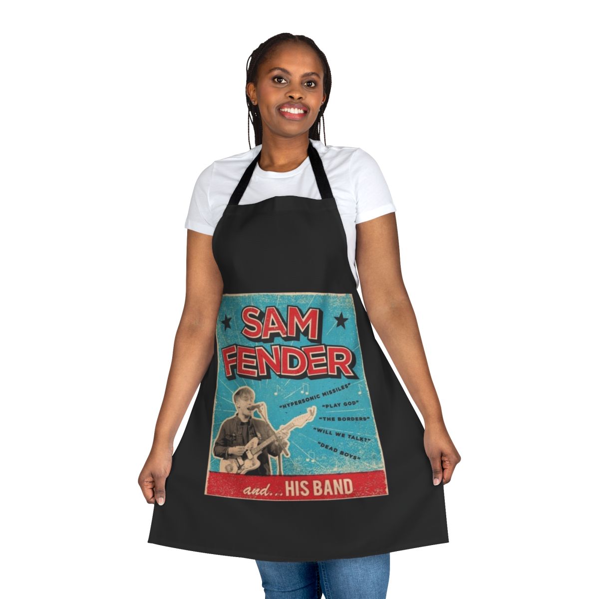 Sam Fender inspired apron for indie music fans