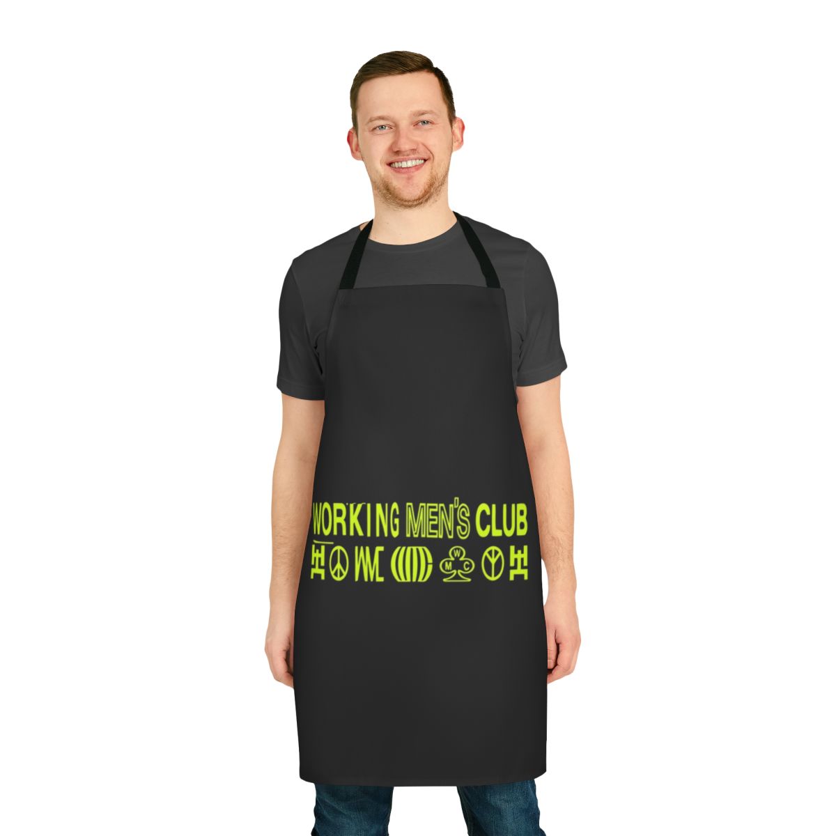 Indie music-inspired working men's club apron