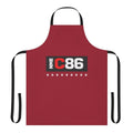 Apron design featuring vintage 1980s British indie music culture references