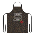 Indie music apron with rose and leopard print design