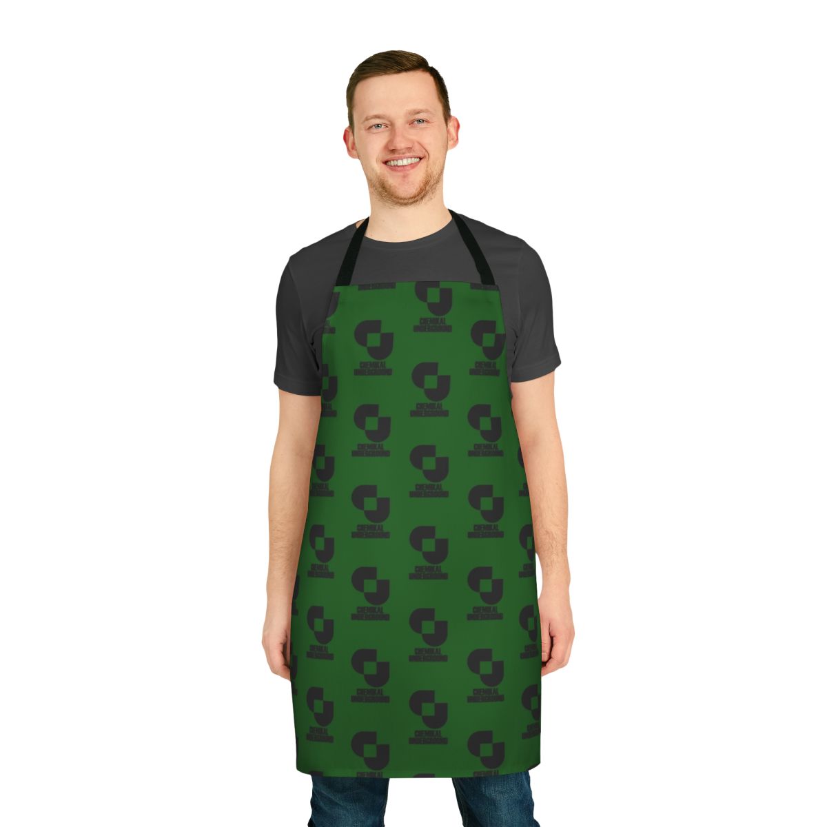 Black apron with indie music references