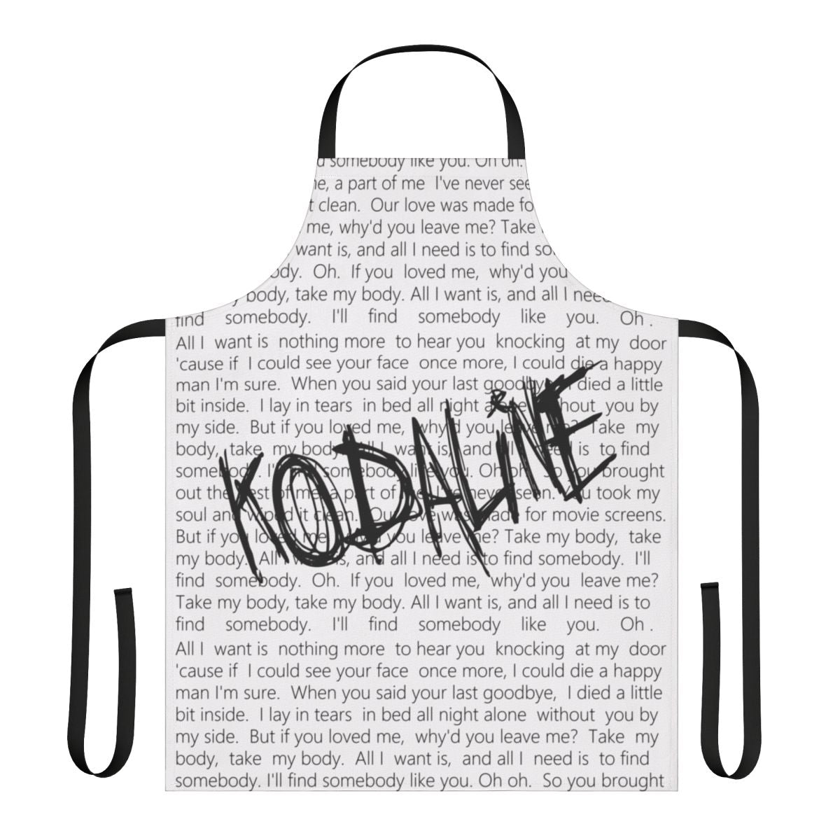 Kodaline "All I Want" inspired apron for indie music fans