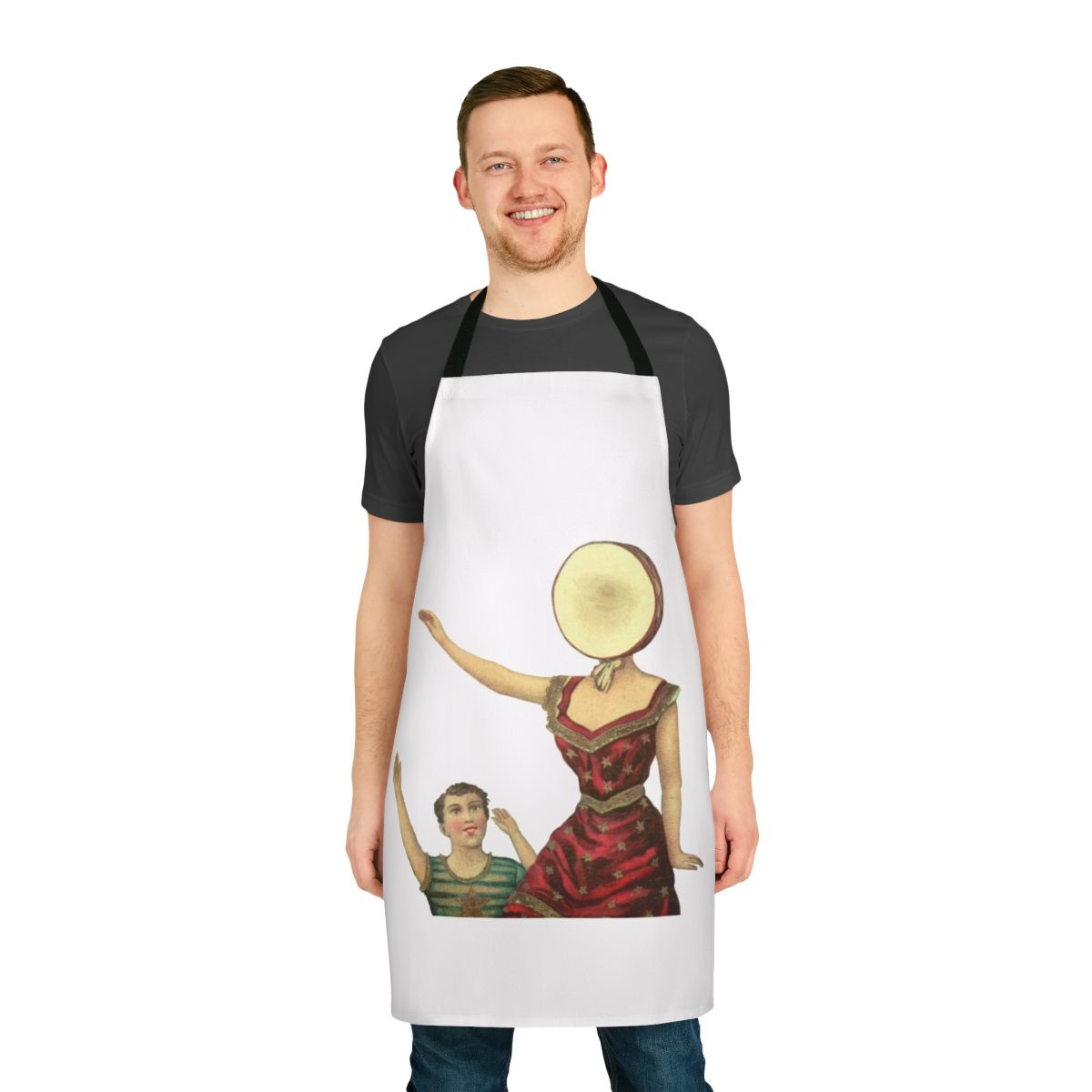Neutral Milk Hotel inspired apron featuring the band's iconic album artwork