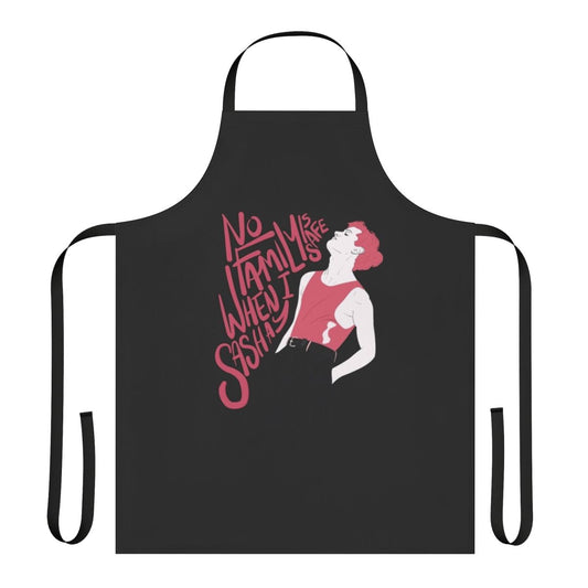 Pastel minimalist apron with indie music lyrics