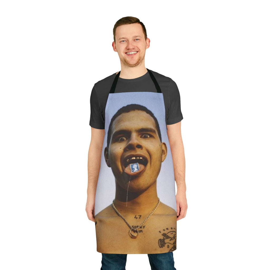 Slowthai-inspired apron with indie-aesthetic design