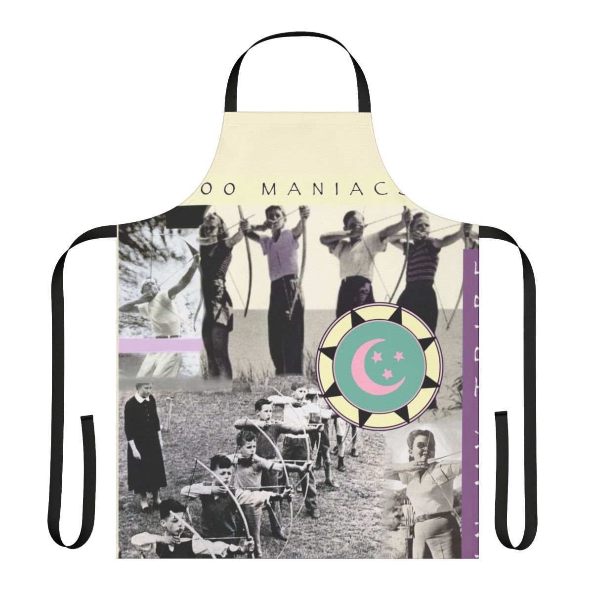 Apron featuring the logo and album artwork of the alternative rock band 10000 Maniacs and their album "In My Tribe"