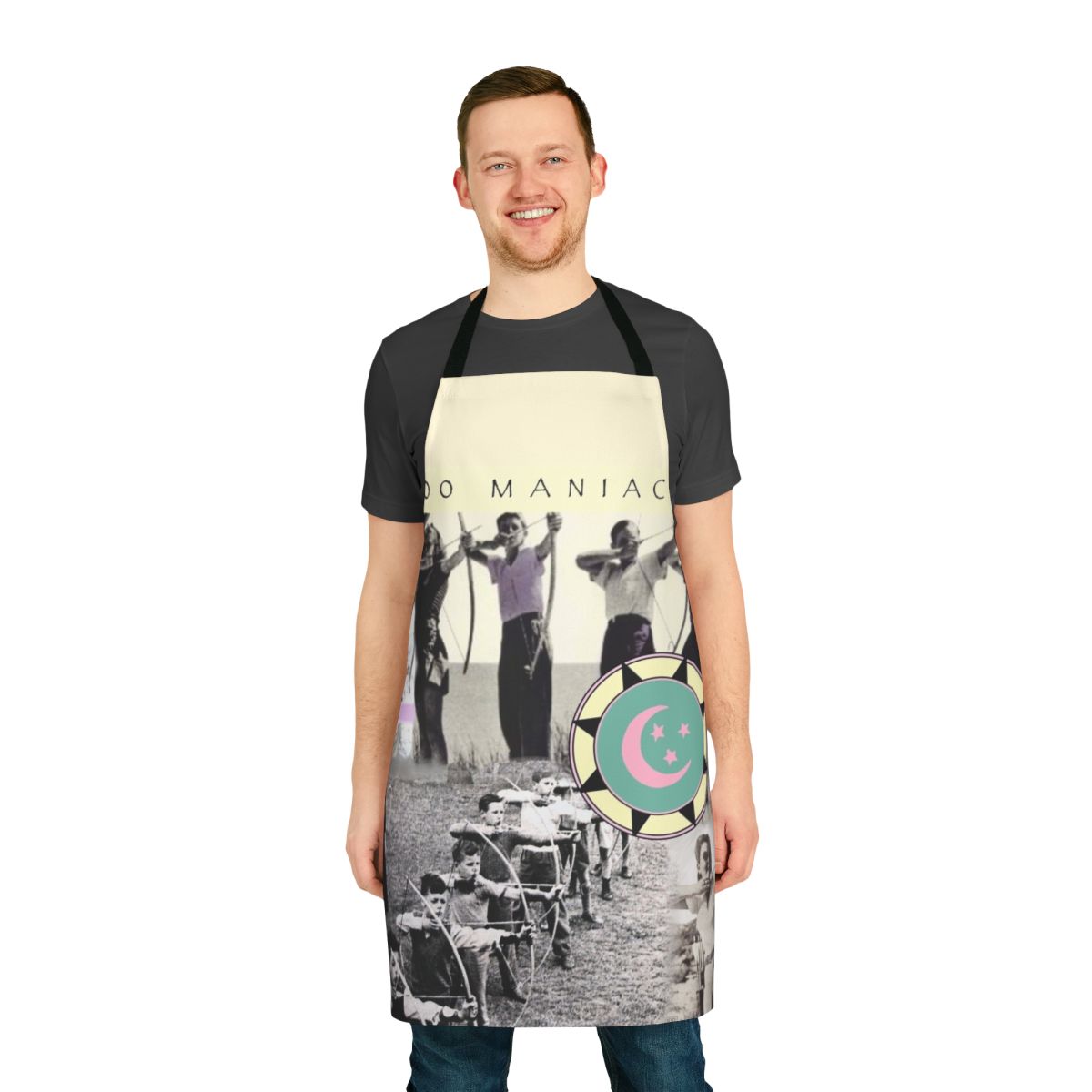 Apron featuring the logo and album artwork of the alternative rock band 10000 Maniacs and their album "In My Tribe"