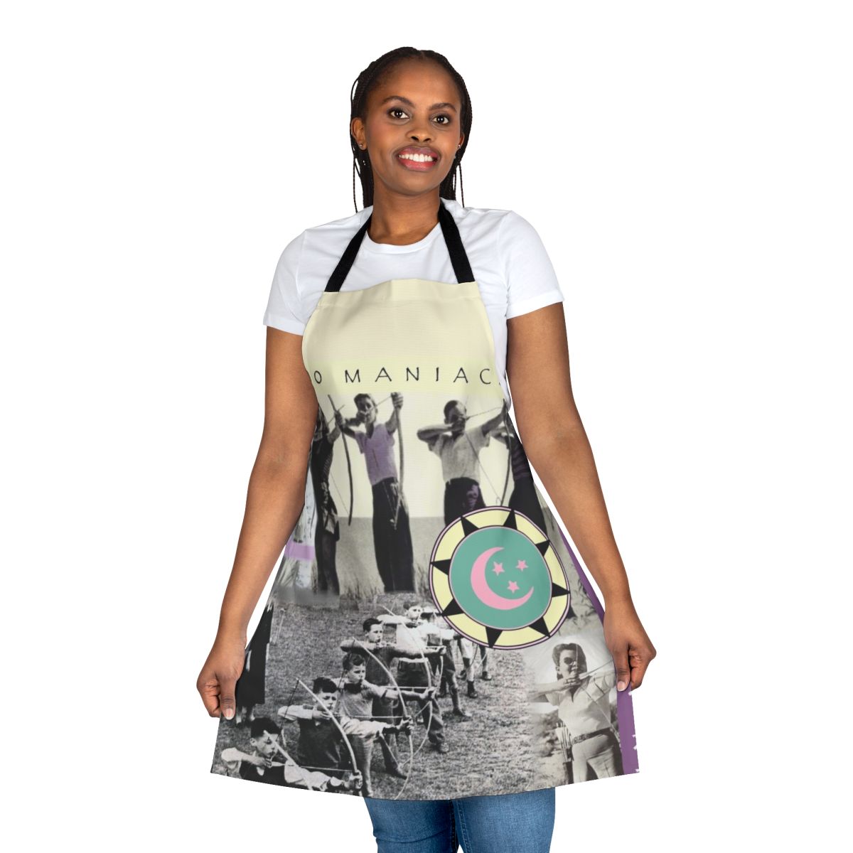 Apron featuring the logo and album artwork of the alternative rock band 10000 Maniacs and their album "In My Tribe"
