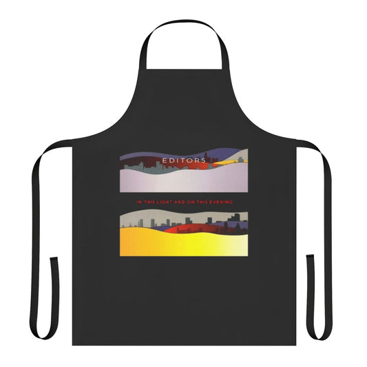 Indie rock band logo printed on an apron