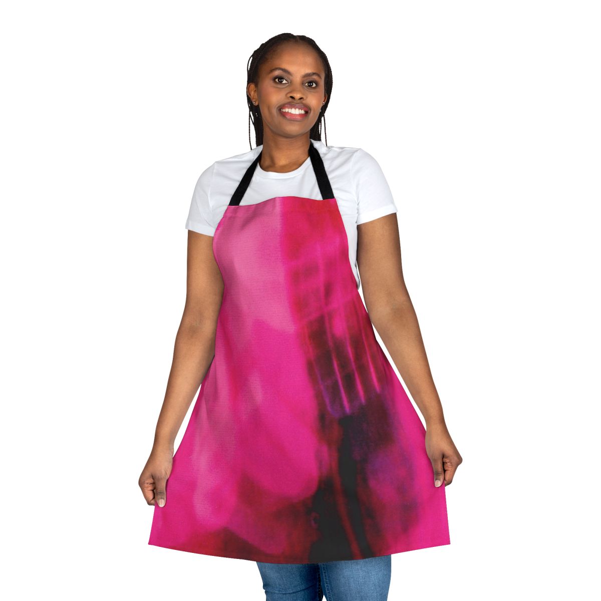 Pink and white indie rock inspired apron featuring Loveless album cover artwork