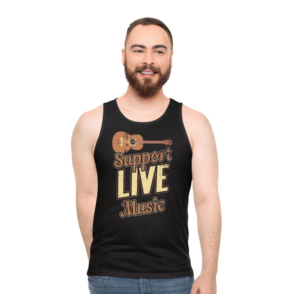 Indie rock live music musician band unisex tank top