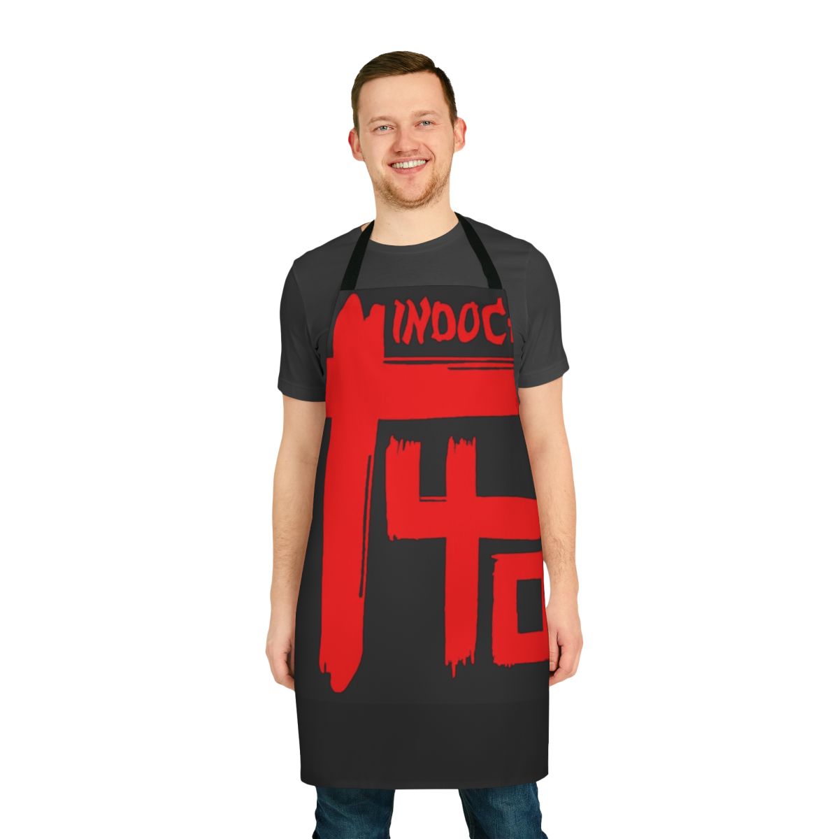 Indochine-inspired apron featuring the iconic Indochine logo