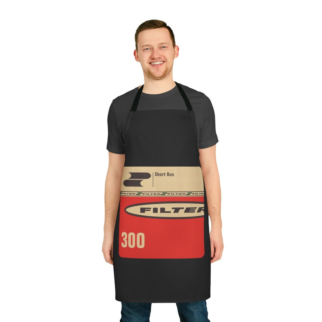 Industrial-style apron featuring a "Filter" design for music fans and metalheads