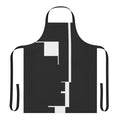 A black apron with a minimalist Bauhaus-inspired design, perfect for goth and industrial music fans.