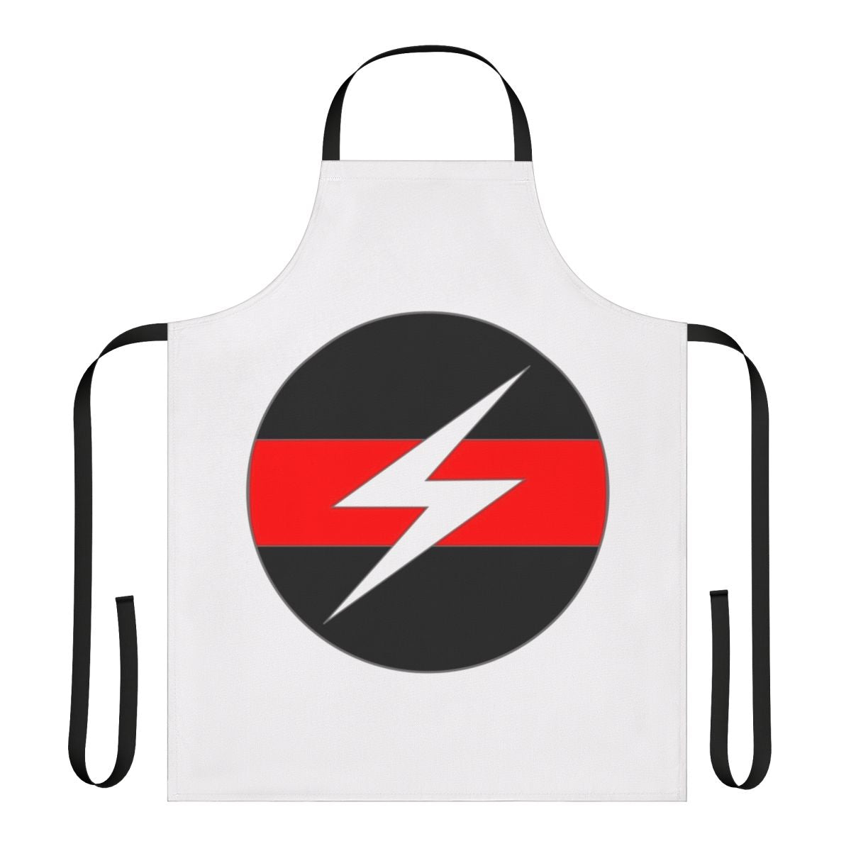 Industrial-inspired apron with Throbbing Gristle-style design