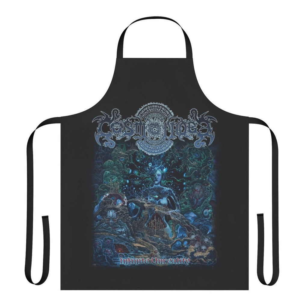 Infinite Unreality technical death metal band logo printed on a high-quality apron