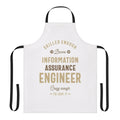 Information Assurance Engineer wearing a high-quality apron with relevant typography