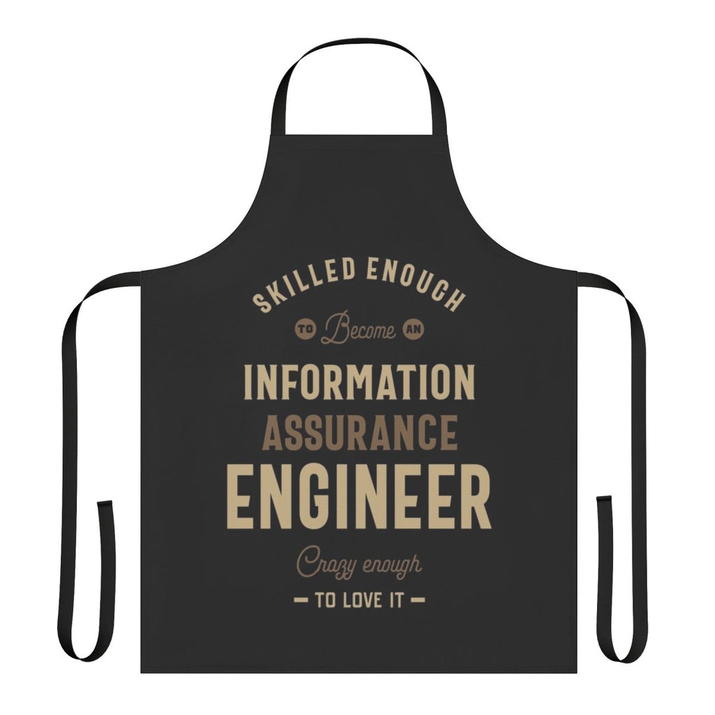"Information Assurance Engineer Apron with Text and Icons"