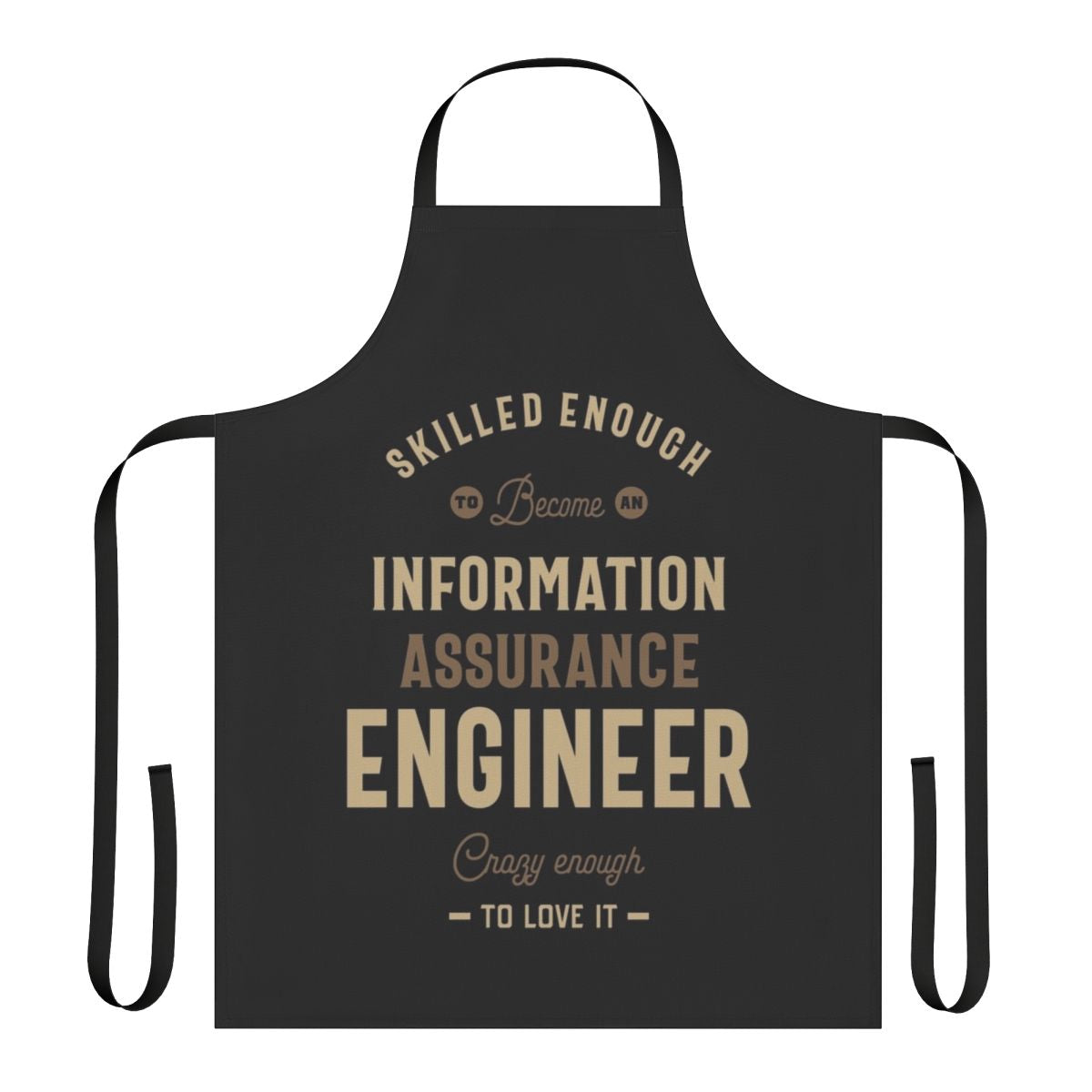 "Information Assurance Engineer Apron with Text and Icons"
