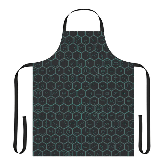 Ingress-inspired glyph design printed on a high-quality kitchen apron