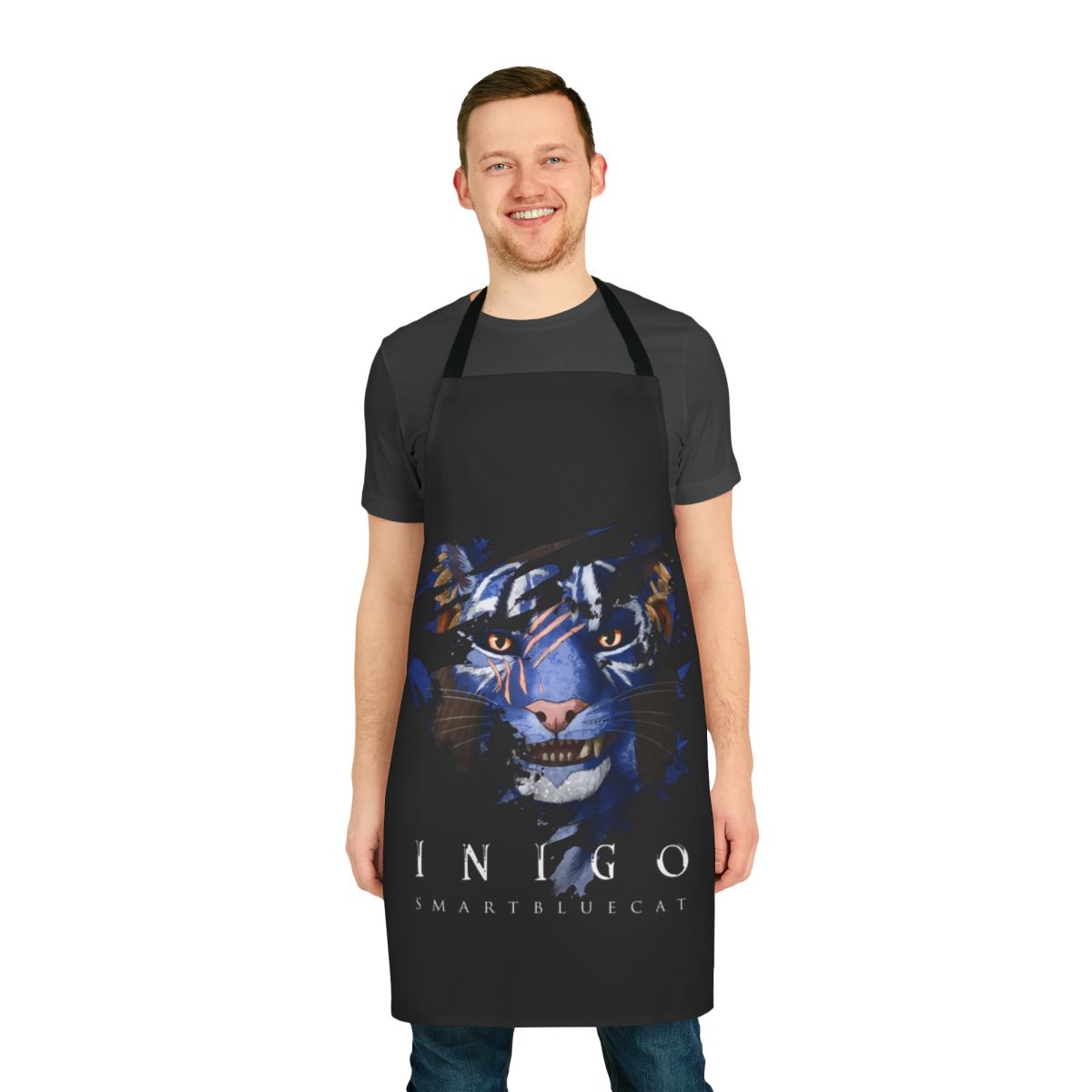 Inigo-inspired fantasy apron with darker color scheme for cooking and gaming enthusiasts