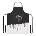 Inigo-themed apron with splattered, runny black and white design, ideal for Skyrim gaming enthusiasts