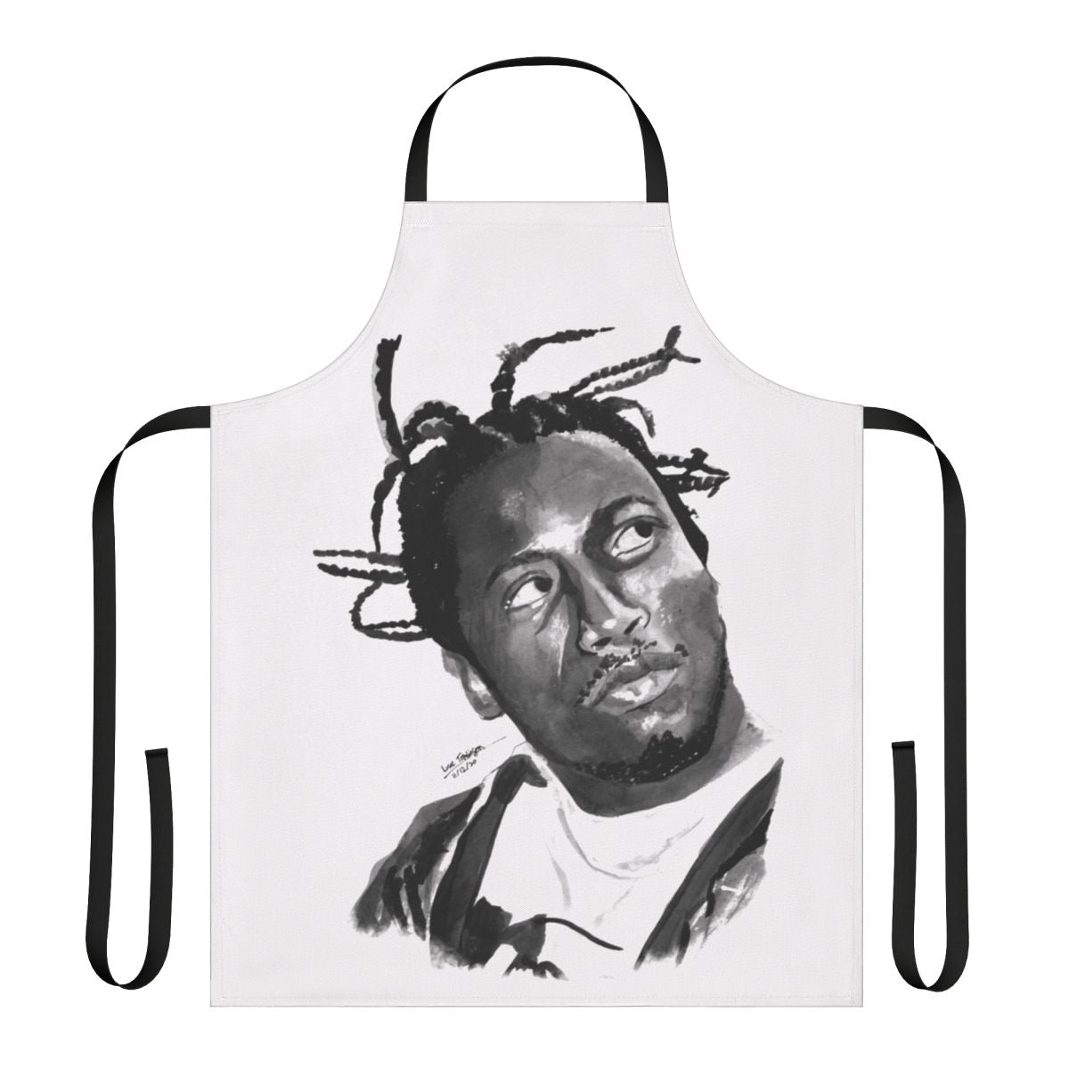 Ink portrait design apron featuring ODB, a legendary East Coast rapper