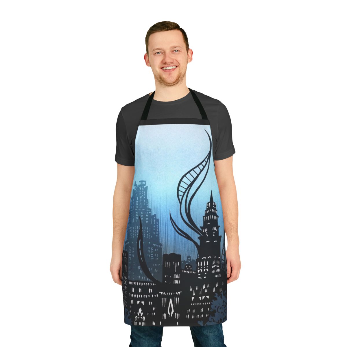 Inktober-themed apron with Final Fantasy Shadowbringers design