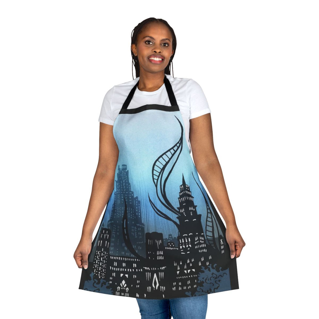 Inktober-themed apron with Final Fantasy Shadowbringers design