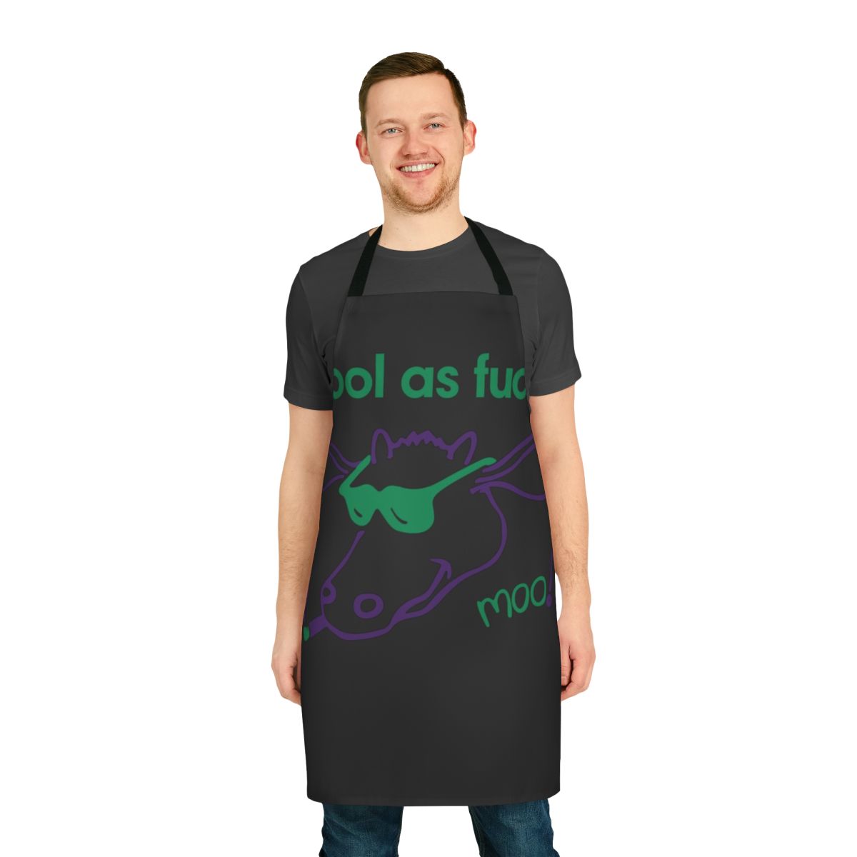 Inspiral Carpets-inspired apron with vintage 90s alternative music style