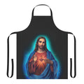 Closeup of a high-quality cotton apron featuring a design with the image of Jesus Christ