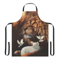 Apron featuring a design with the Lion of Judah and the Lamb of God, a Christian religious symbol