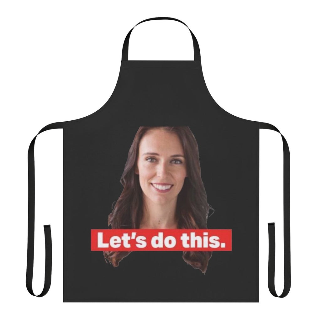Apron featuring a design inspired by New Zealand Prime Minister Jacinda Ardern