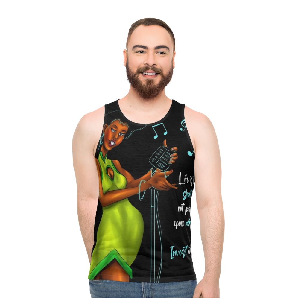 Inspirational unisex tank top with "A Life Of Dreams" quote