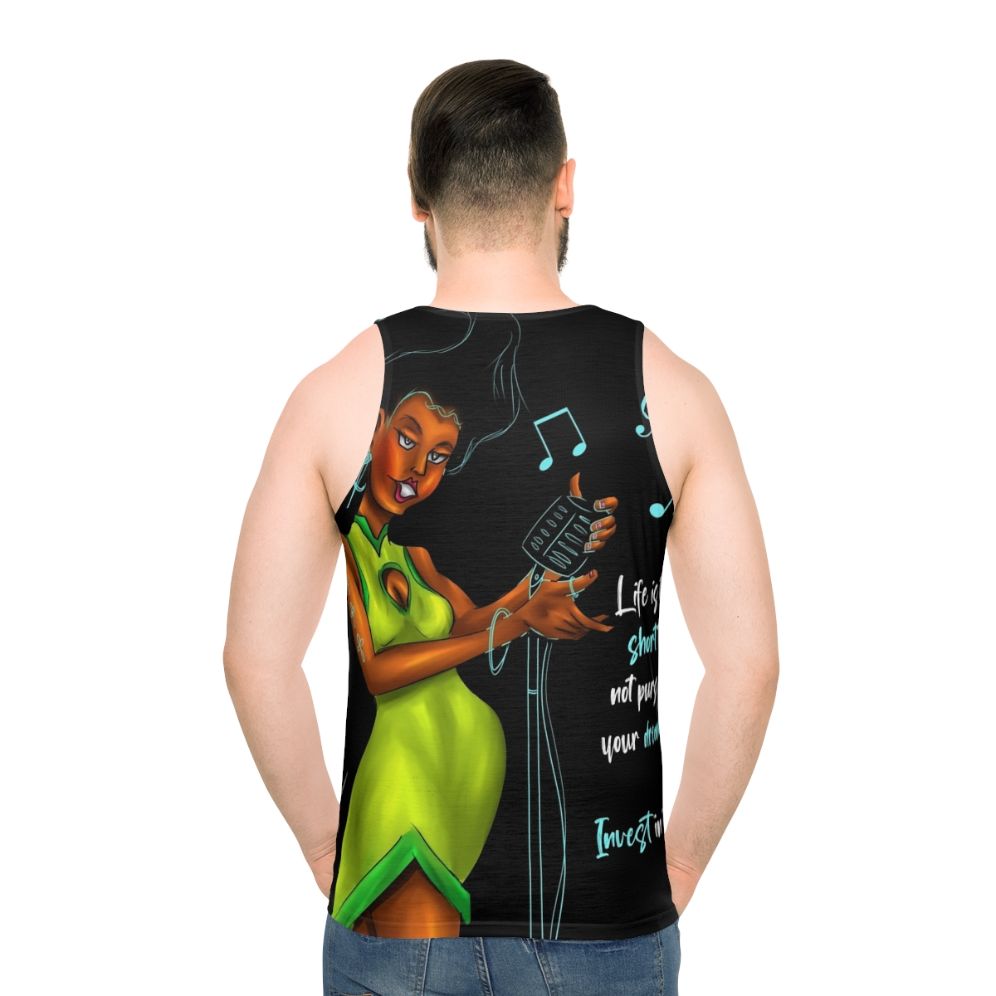 Inspirational unisex tank top with "A Life Of Dreams" quote