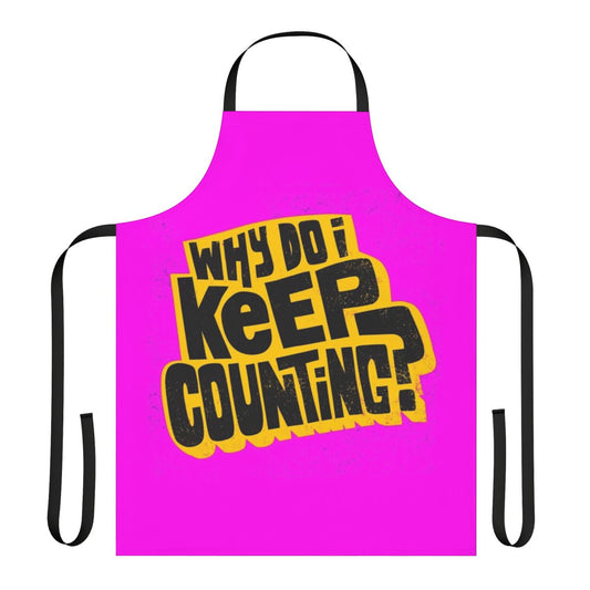 Motivational apron with bold black typography and colorful design