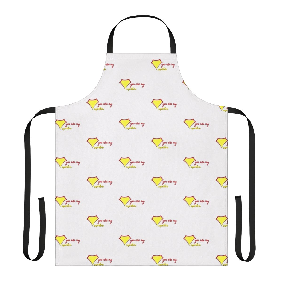 Inspirational superhero apron with motivational quote "You Are My Superhero"