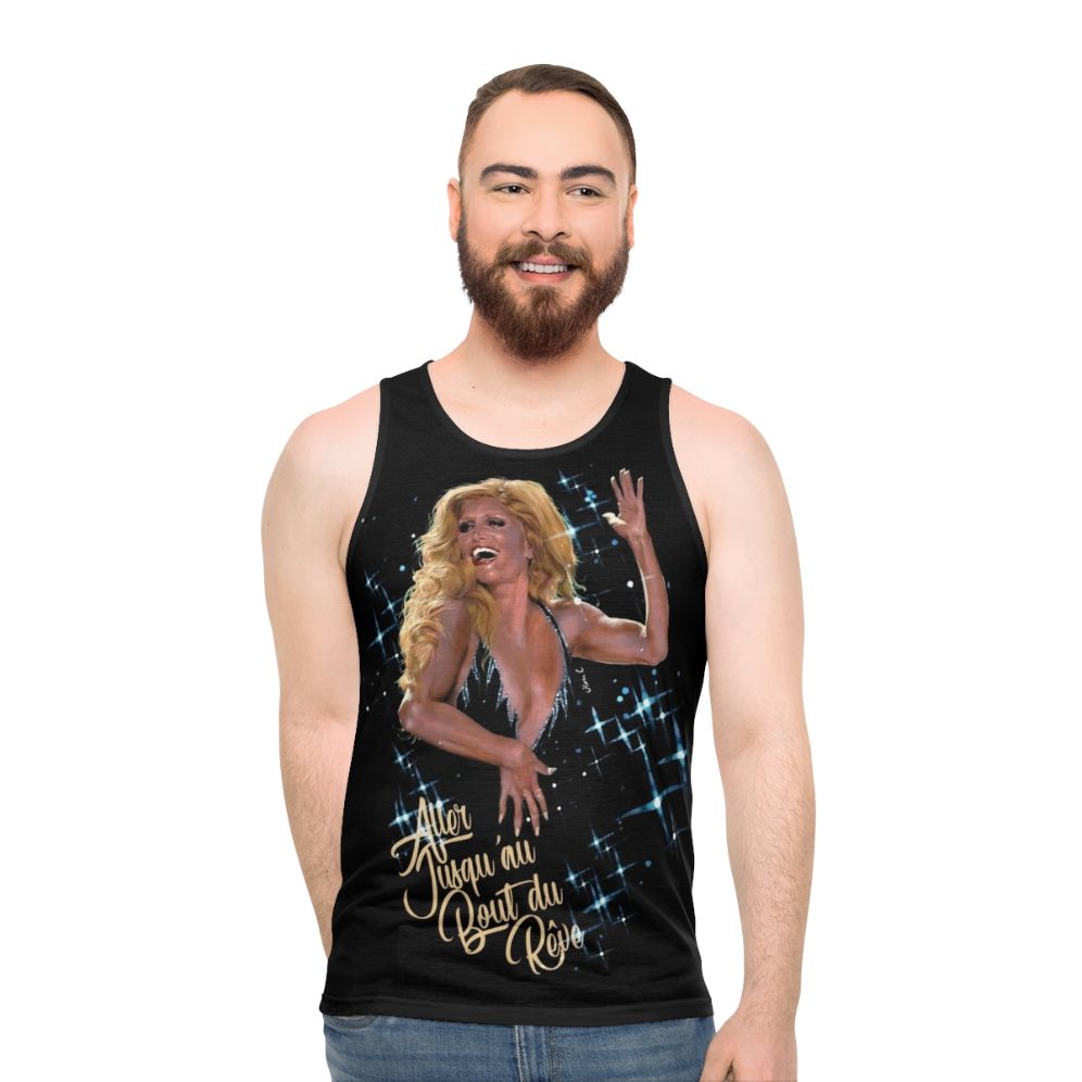 Unisex tank top with "Jusqu'au Bout Du Rêve" French song lyrics