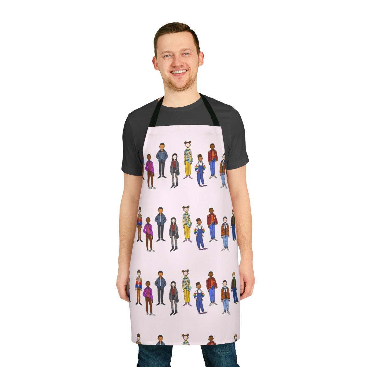 Sex Education themed apron featuring the show's characters