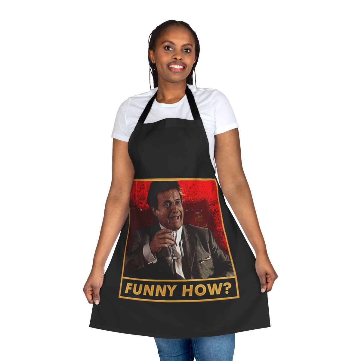 Funny apron with gangster movie references
