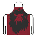 Black apron featuring a wall drawing design inspired by the cult film 12 Monkeys