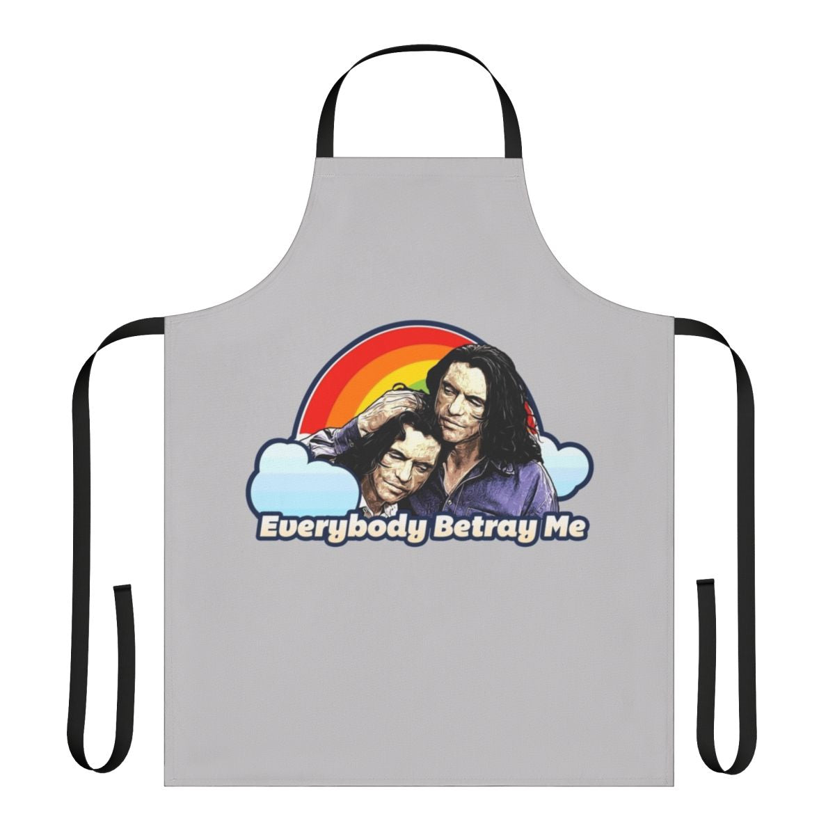 Apron featuring the quote "Everybody Betray Me" from the cult film "The Room"