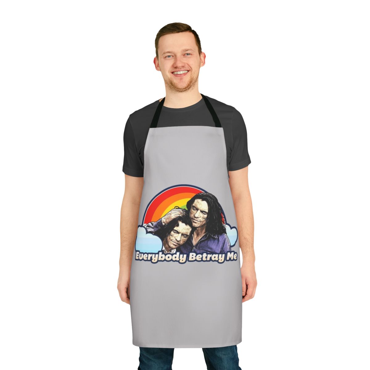 Apron featuring the quote "Everybody Betray Me" from the cult film "The Room"