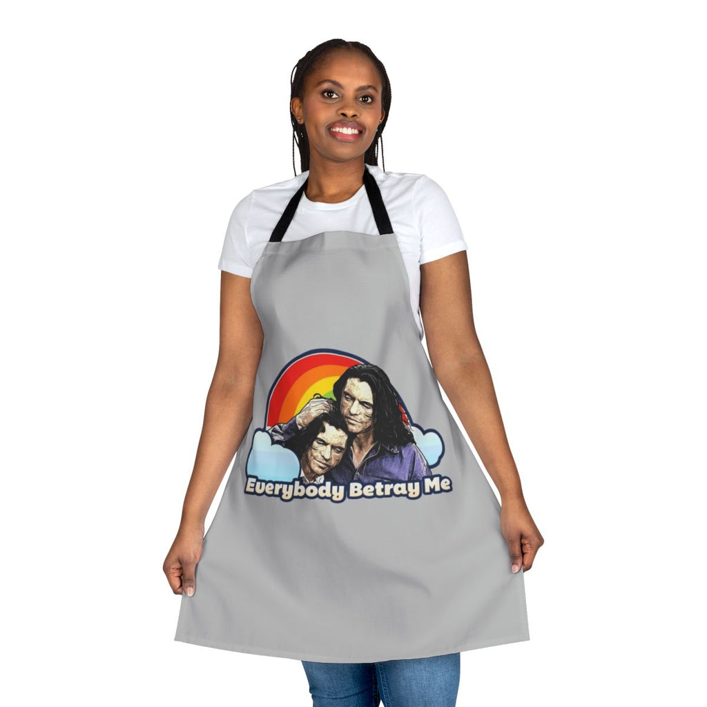 Apron featuring the quote "Everybody Betray Me" from the cult film "The Room"