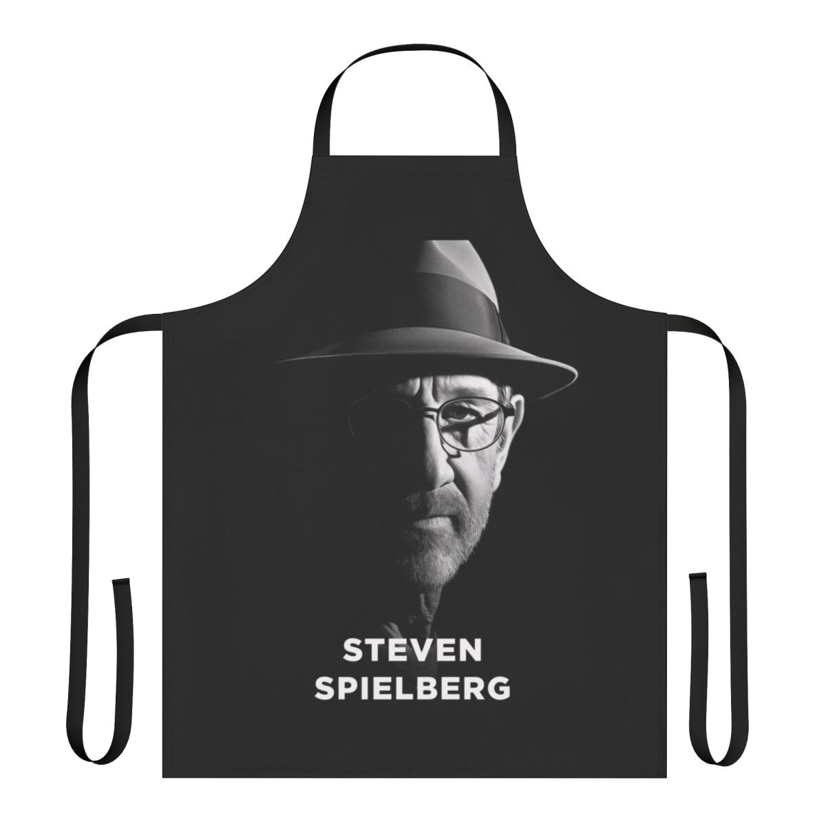 Apron featuring the name and silhouette of renowned film director Steven Spielberg