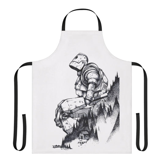 Stylized apron featuring the iconic Iron Giant robot character from the beloved animated film