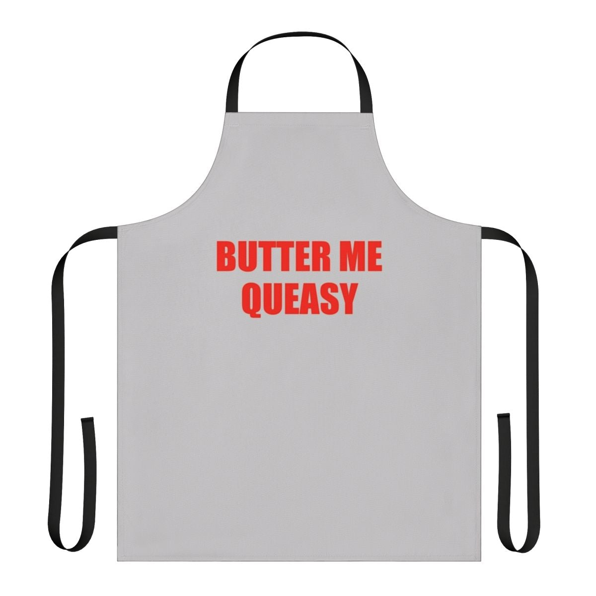 iCarly-inspired Penny-themed apron with "Butter Me Queasy" text